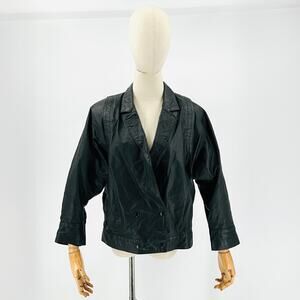 Vintage 80s Black Argentina Leather Retro Punk Jacket